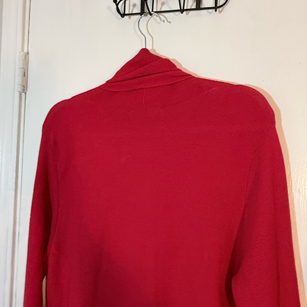 Peruvian Connection Rich Red Open Cardigan Size XL - Picture 9 of 9